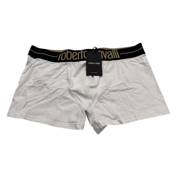 13-62 ROBERTO CAVALLI Men's NWT Boxer Brief Cotton Knitted Panties White 2XL - Picture 2 of 7